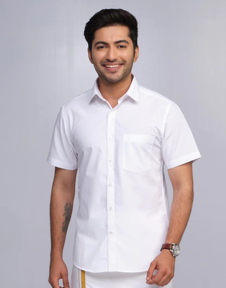 Mavini Men Solid Casual White Shirt - Buy Mavini Men Solid Casual White  Shirt Online at Best Prices in India