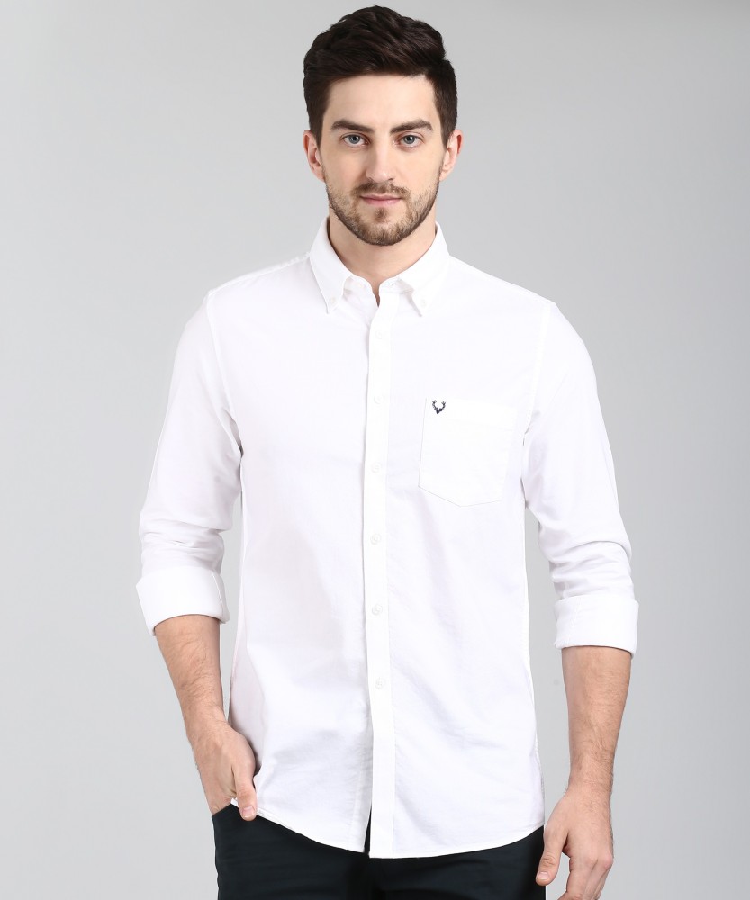 Allen Solly Men Solid Casual White Shirt - Buy Allen Solly Men