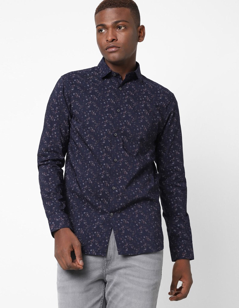 The collection Men Printed Casual Dark Blue, White, Brown Shirt - Buy The  collection Men Printed Casual Dark Blue, White, Brown Shirt Online at Best  Prices in India