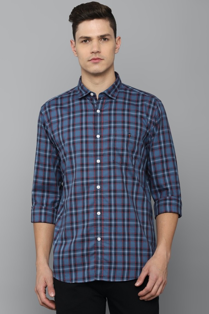 LOUIS PHILIPPE Men Checkered Casual Dark Blue Shirt - Buy LOUIS PHILIPPE  Men Checkered Casual Dark Blue Shirt Online at Best Prices in India