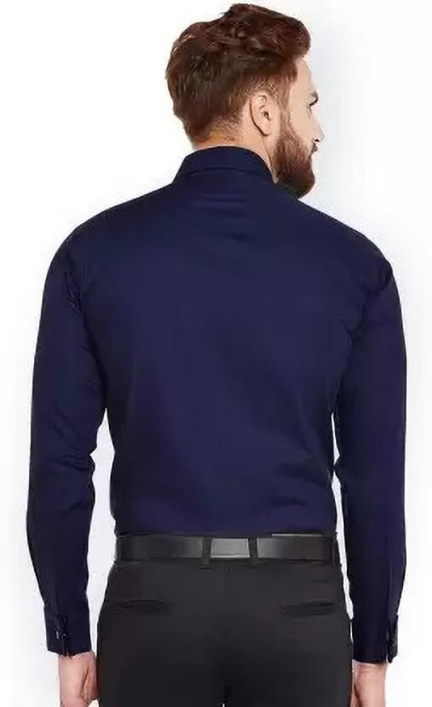 JINIK Men Solid Formal Dark Blue Shirt - Buy JINIK Men Solid Formal Dark Blue  Shirt Online at Best Prices in India