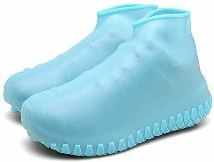 BBD Kitchen Shop WATERPROOF NON SLIP RUBBER RAIN SHOE COVERS REUSABLE SILICONE SHOE COVERS Silicone BLUE Boots Shoe Cover Flat Shoe Cover Toes Shoe Cover Price in India Buy BBD Kitchen Shop
