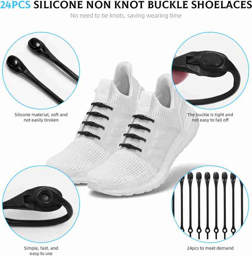 Zibuyu 24pcs Tie Free Laces No Tie Shoe Laces for Adults Tieless Elastic Shoe Lace Price in India Buy Zibuyu 24pcs Tie Free Laces No Tie Shoe Laces for Adults