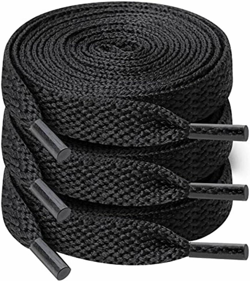 Supperitem 3 Pair Flat Black laces Shoes laces Athletic for Sport