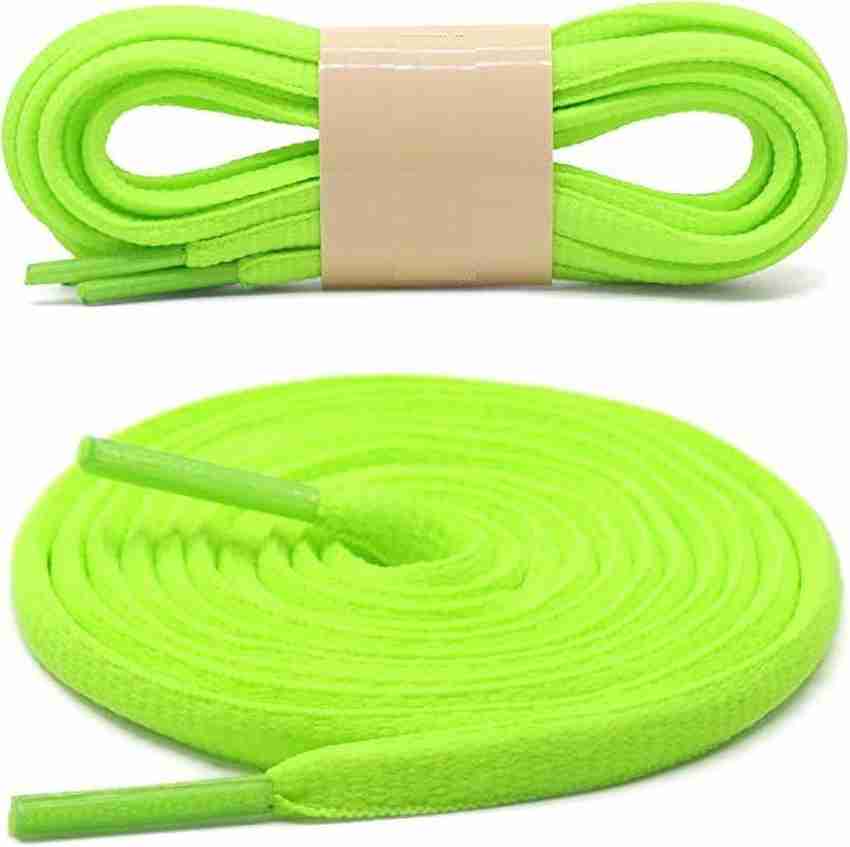 Neon green oval shoelaces sales