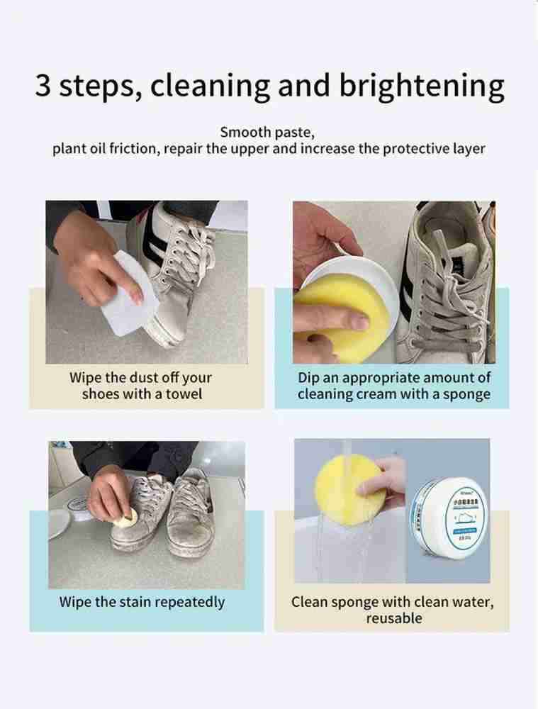 Dominic White Shoe Cleaning Cream, Practical Shoe Cleaning Kit