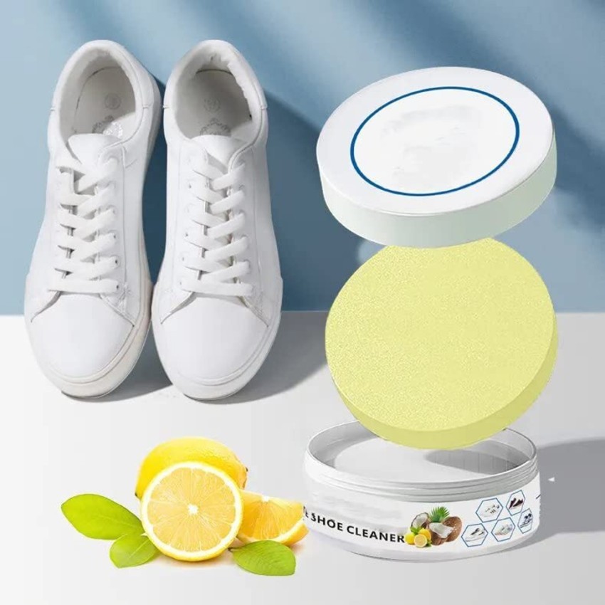 White Shoe Cleaner Cream with Sponge Instant Shoe Whitener for White Shoes  No-Wash Shoe Cleaning