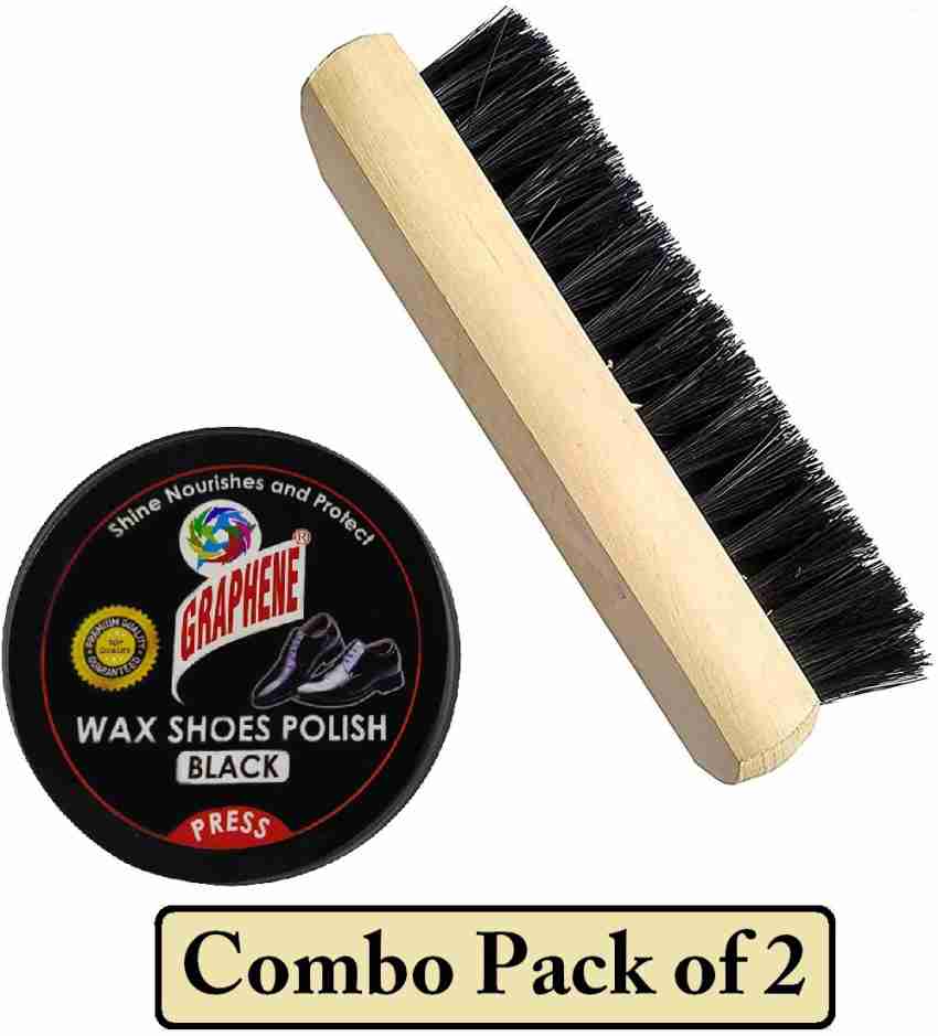 Graphene Wooden Finishing Boot Brush & Black Shoe Polish