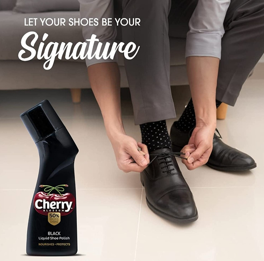 Cherry Blossom Liquid Shoe Polish Black 75ml Pack of 1 50