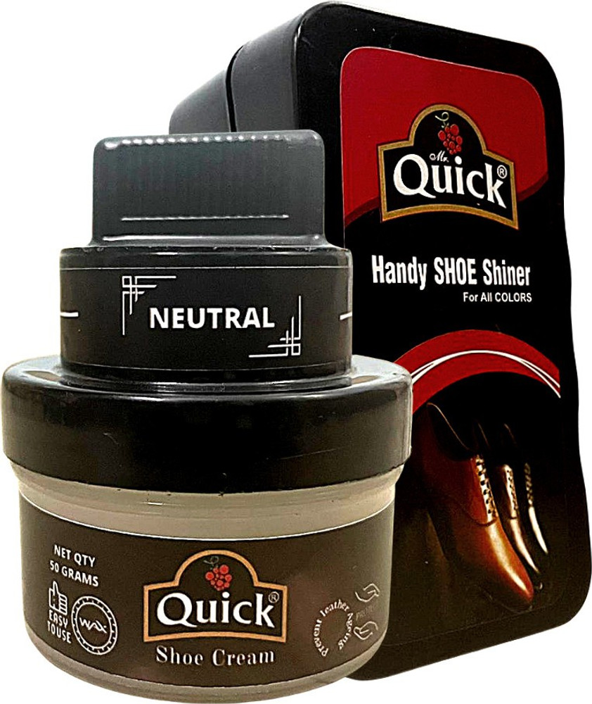 QUICK LS Cream Shoe Polish Color Natural 50 Grams and Shoe