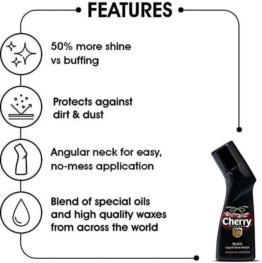 Cherry Blossom Black Wax Polish 2X40g Liquid Polish 75ml