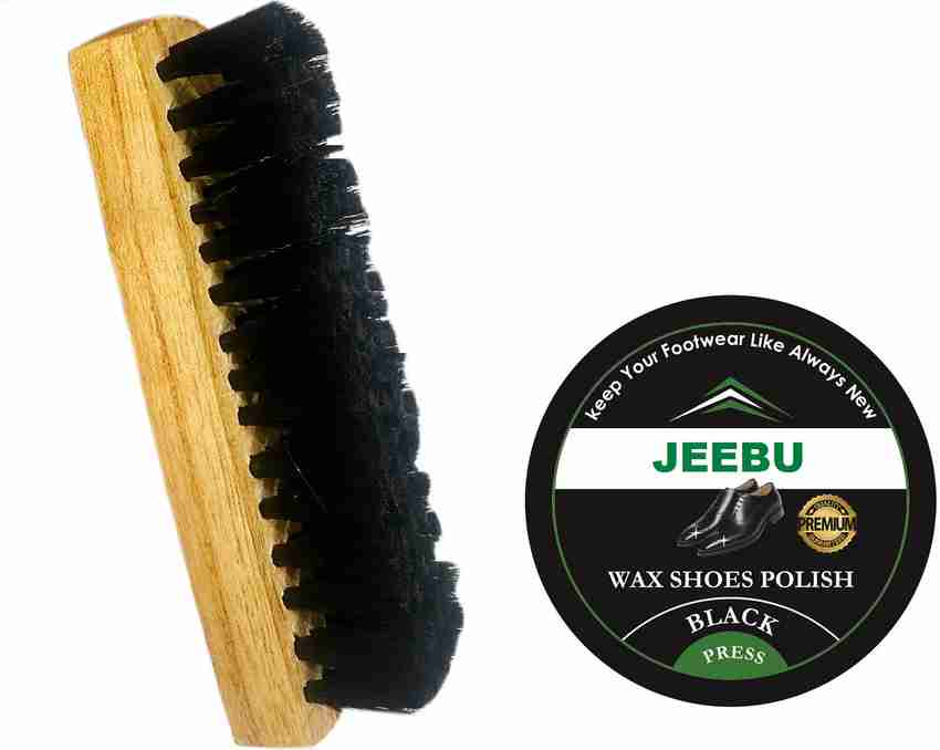 JEEBU Leather Shoe Black Polish Shoe Cream Single Sided Brush