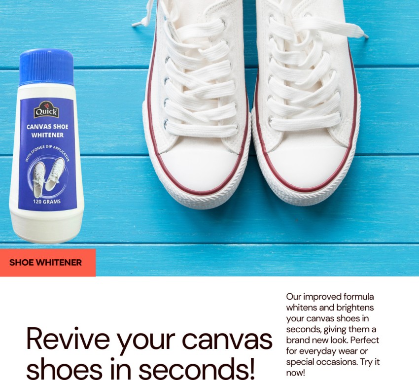Quick Canvas Shoe Whitener, Pack of 2 (2 x 120 ML)