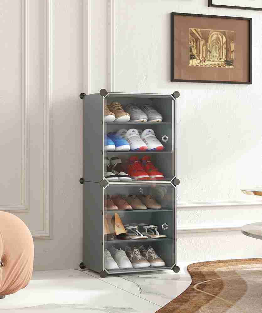 Sasimo 6 Shelf 2 Door Plastic Cubort Shoe Rack Plastic Collapsible Shoe Stand Price in India Buy Sasimo 6 Shelf 2 Door Plastic Cubort Shoe Rack Plastic Collapsible Shoe Stand online at Flipkart