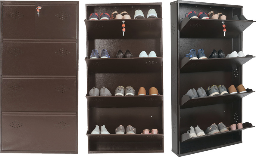 Aavatar 4 Door Brown 26 Inch Wall Mounted Modern Shoerack Metal Shoe Rack Price in India Buy Aavatar 4 Door Brown 26 Inch Wall Mounted Modern Shoerack Metal Shoe Rack online at Flipkart