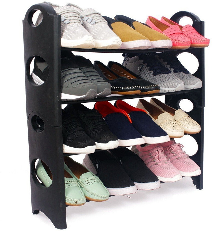 Safeheed Shoe Rack with cover for home storage Multipurpose Rack Organizer pack of 1 Plastic Collapsible Shoe Stand