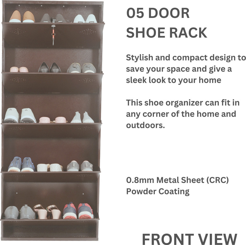 Aavatar 5 Door Brown 26 Inch Wall Mounted Modern Shoerack Metal Shoe Rack Price in India Buy Aavatar 5 Door Brown 26 Inch Wall Mounted Modern Shoerack Metal Shoe Rack online at Flipkart