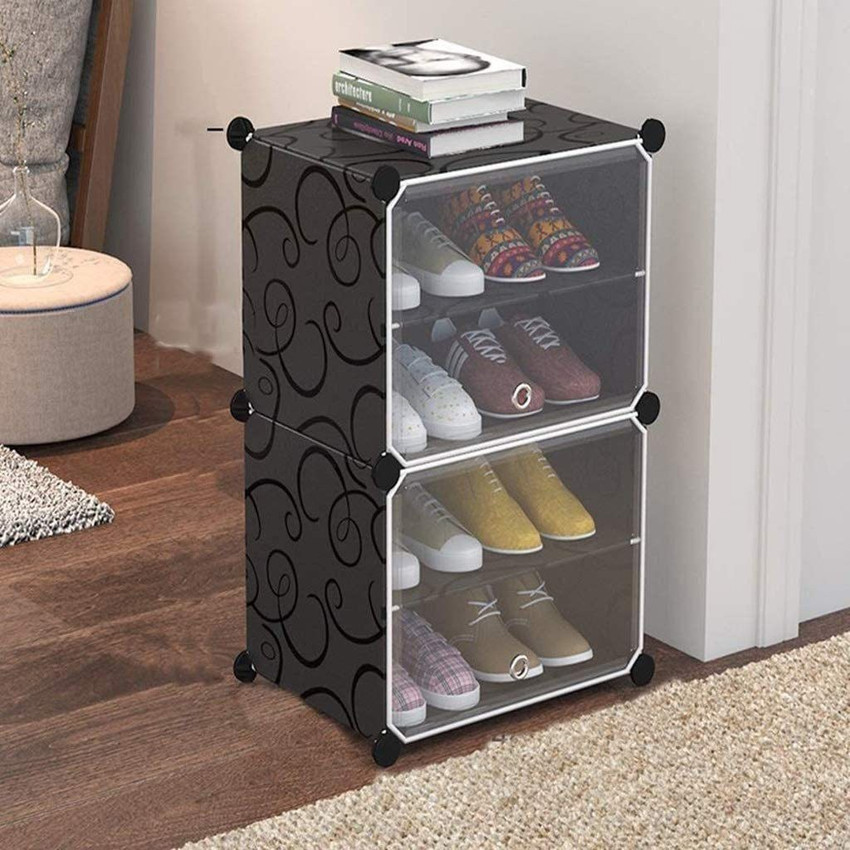 Shoe rack plastic with door clearance