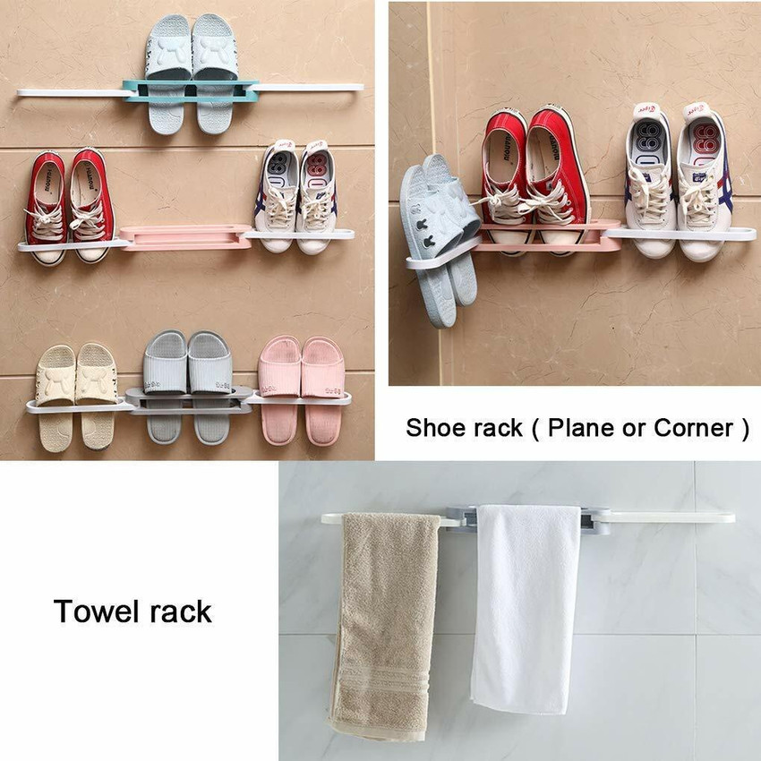Gift Corner 3 in 1 Folding Double Layer Holder Shoes Rack Wall Mounted for multiuse Plastic Shoe Stand Price in India Buy Gift Corner 3 in 1 Folding Double Layer Holder