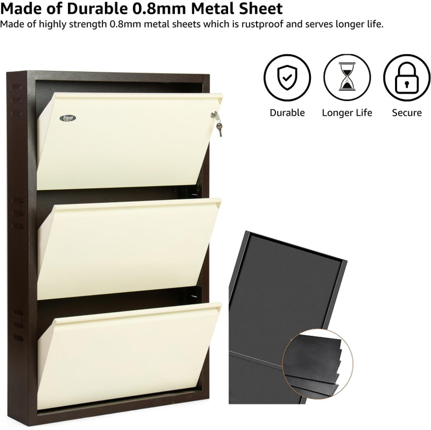 Equal 3 Door Mild Steel Shoe Rack for Home Office Wall Mounted 9 11 Pair Shoes Metal Shoe Rack Price in India Buy Equal 3 Door Mild Steel Shoe Rack for Home Office