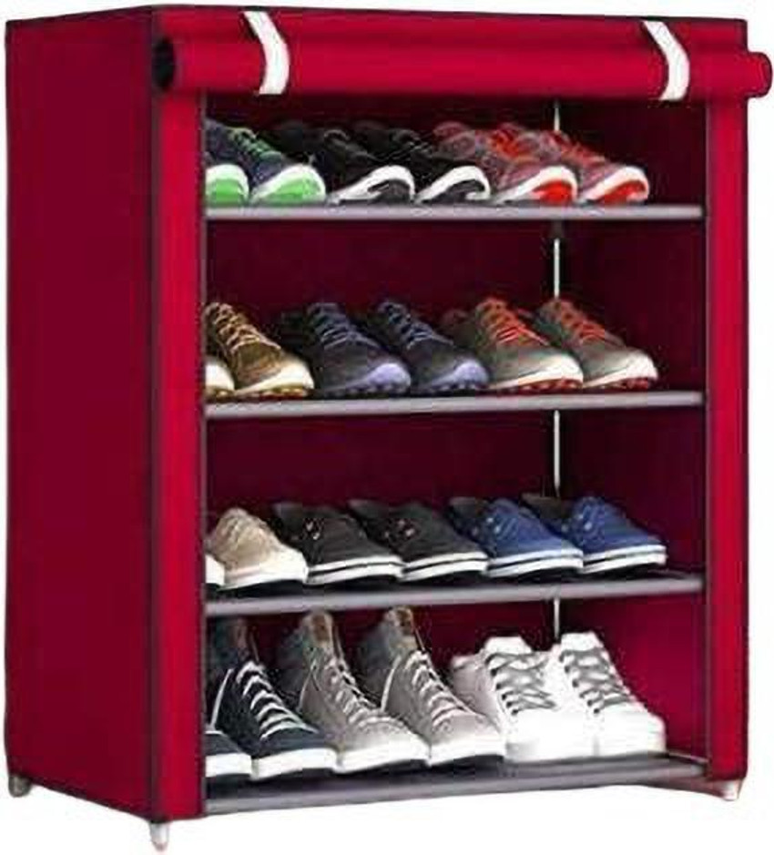 PPF 4 SHELVES SHOE RACK MAROON Plastic Collapsible Shoe Stand Price in India Buy PPF 4 SHELVES SHOE RACK MAROON Plastic Collapsible Shoe Stand online at Flipkart