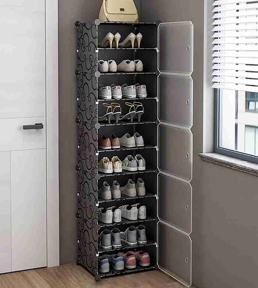 Kybero 5 Door 10 Shelf Plastic Metal Plastic Metal Collapsible Shoe Stand Price in India Buy Kybero 5 Door 10 Shelf Plastic Metal Plastic Metal Collapsible Shoe Stand online at Flipkart