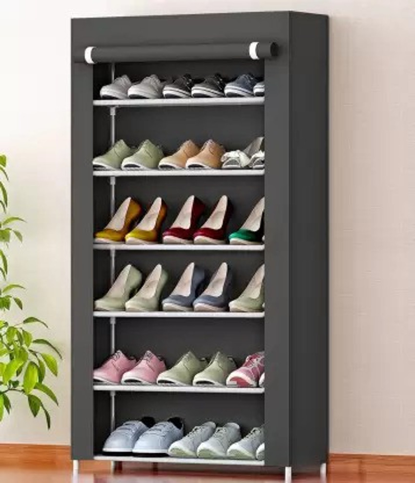 JR Creation 6 Layer Multipurpose Folding Shoes Rack Cabinet with Wardrobe Cover Grey Plastic Shoe Stand Price in India Buy JR Creation 6 Layer Multipurpose Folding Shoes Rack Cabinet with Wardrobe
