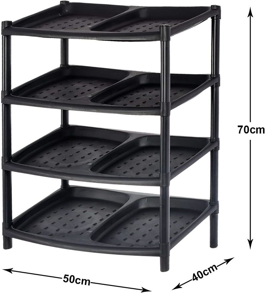 Black plastic shoe rack hotsell