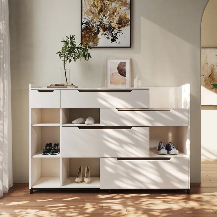 NG Decor Nordic White Shoe Storage Cabinet with 7 Shelves 5 Drawers  Entryway Shoe Storage Engineered Wood Shoe Rack Price in India - Buy NG  Decor Nordic White Shoe Storage Cabinet with 7 Shelves 5 Drawers Entryway Shoe  Storage Engineered