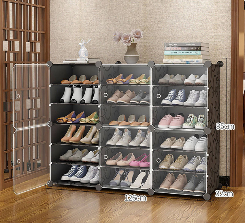 KROOH Shoe Stand DIY Plastic Shoe Portable Storage Organizer 18 Cube Stand Home Office Metal Plastic Collapsible Shoe Stand Price in India Buy KROOH Shoe Stand DIY Plastic Shoe Portable Storage Organi...