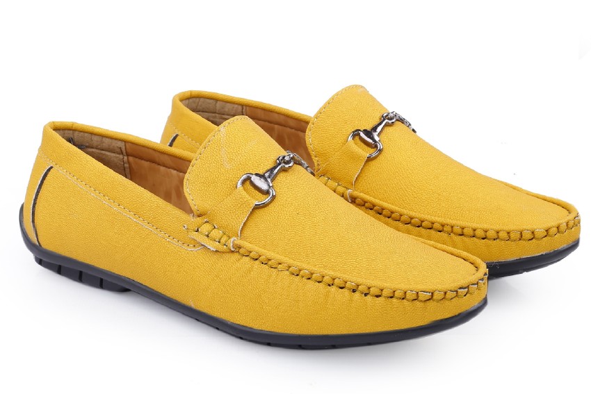 Yellow hot sale loafer shoes