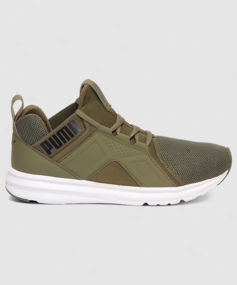 PUMA Enzo Mesh Running Shoes For Men Buy Olive Night Puma White Color PUMA Enzo Mesh Running Shoes For Men Online at Best Price Shop Online for Footwears in India