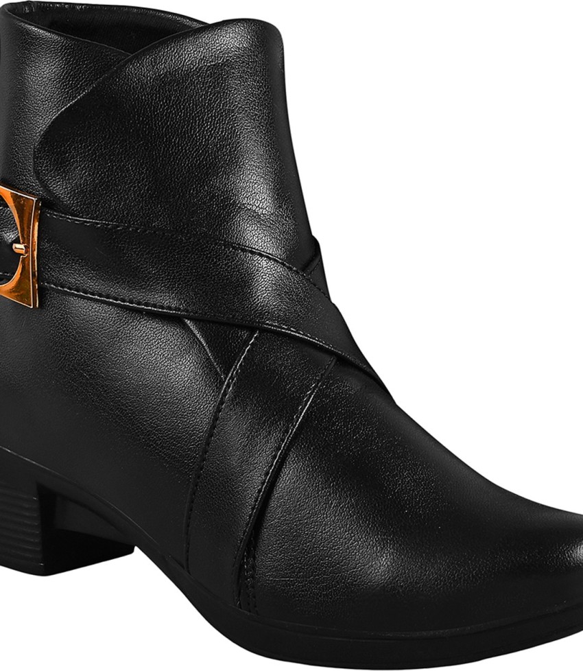 Buy Shoeopia Women & Girls Strappy Buckle Ankle Boots/Boot-06/Black/UK3 at