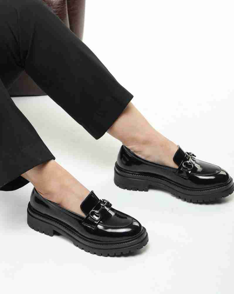 Chunky heel loafers womens best sale