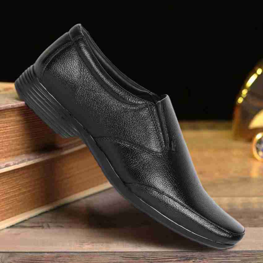 Shree leather black deals formal shoes