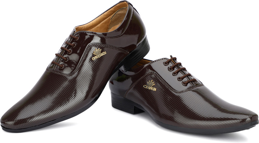 King walker Patent Formal Shoes Lace Up For Men