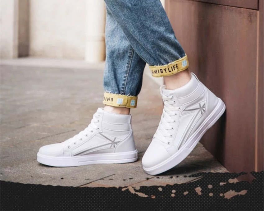 High ankle white sneakers 2025 for mens