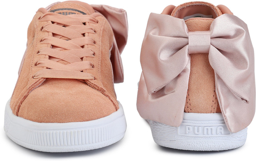 PUMA Suede Bow Wn s Dusty Coral Cream Tan Sneakers For Women Buy PUMA Suede Bow Wn s Dusty Coral Cream Tan Sneakers For Women Online at Best Price Shop Online for