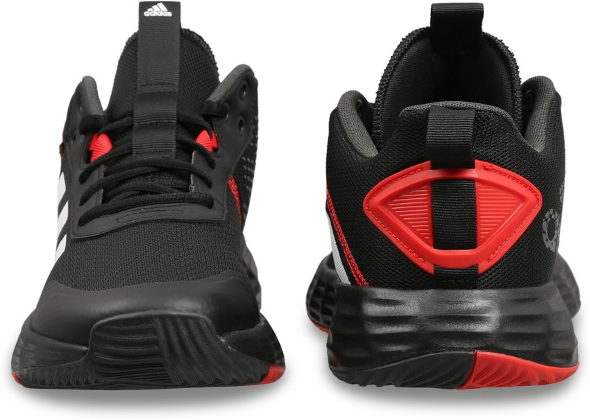 Adidas basketball shoes black and red best sale