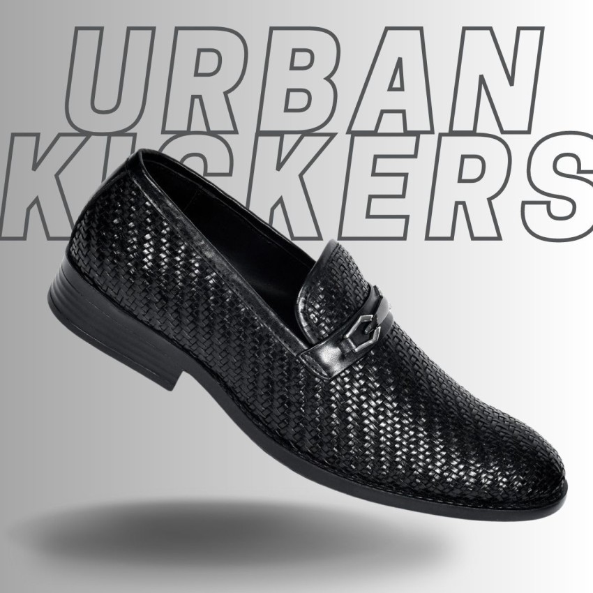 Urban kickers Genuin Leather Formal Shoes Easy Slip On Black Color