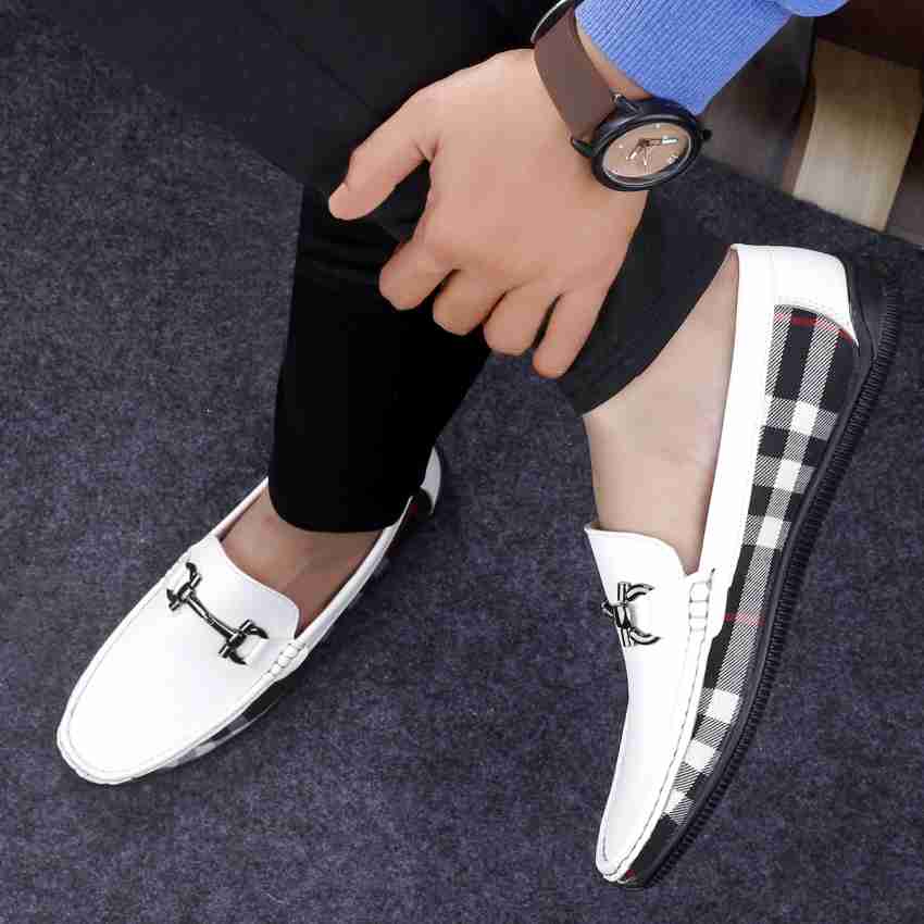 Mens white clearance slip on loafers