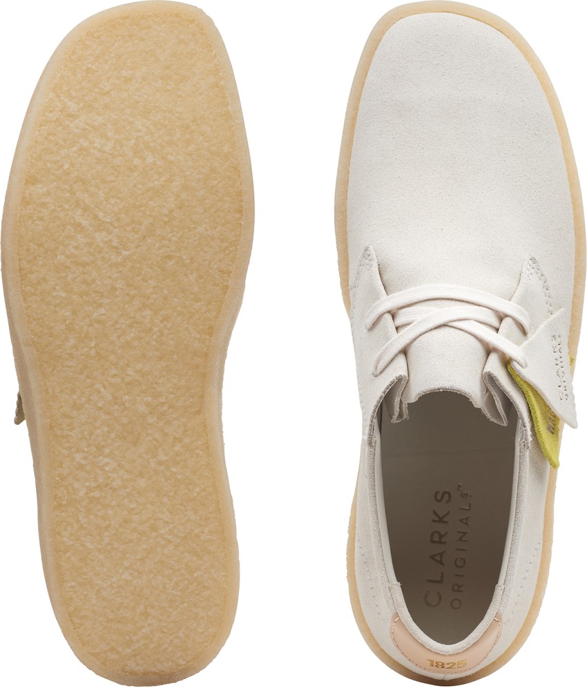 White hot sale suede clarks