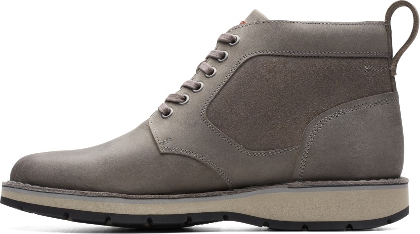 Clarks mens grey boots best sale