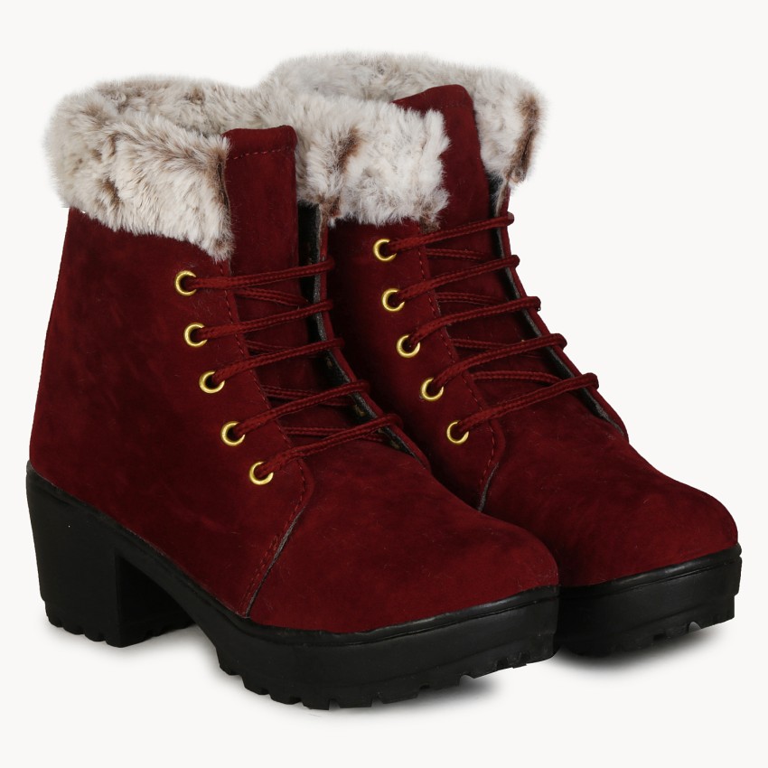 maroon color boots