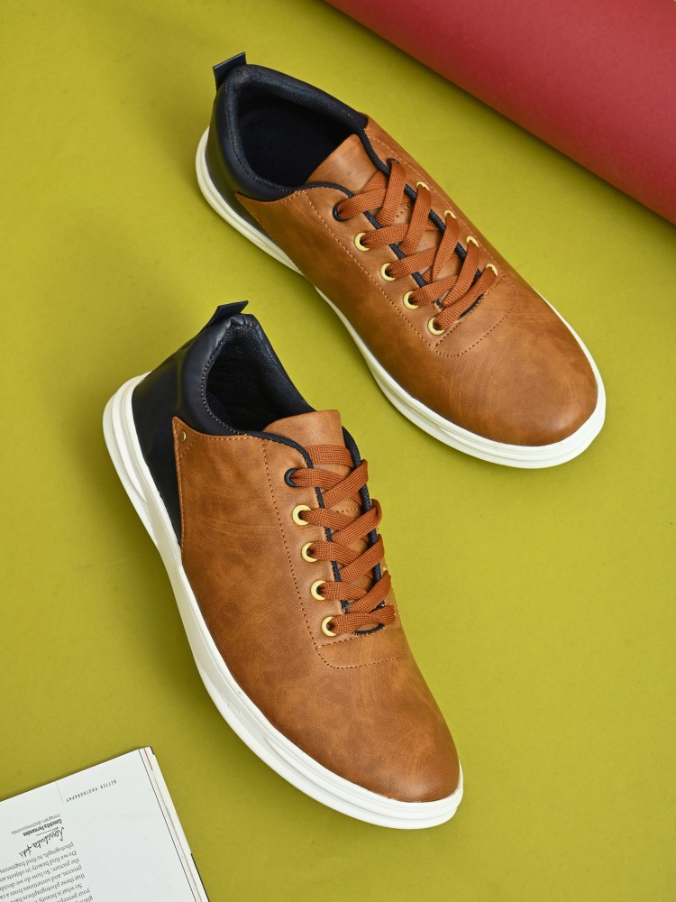 Mens brown best sale casual sneakers