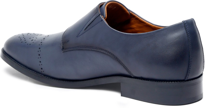 .com, LOUIS STITCH Men's Federal Blue Italian Monks Shoes Handmade  Stylish Leather Shoes for Men (Britain WEDMBU) - 6 UK - 7 US