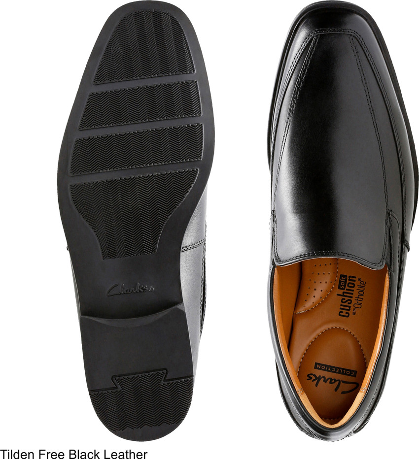 CLARKS Tilden Free Black Leather slip on For Men Buy Black