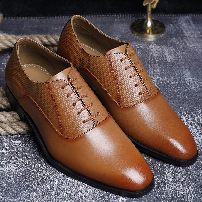 LOUIS STITCH Italian Genuine Leather Tan Formal Lace Up Derby Shoes for Men EUPLDY UK 8 Derby For Men