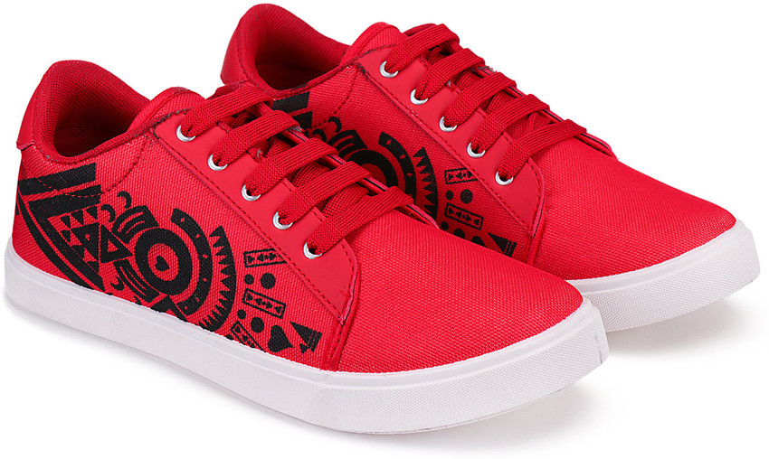 Earton Casual Shoes For Men Waliking Sneaker Loafers Canvas casual shoe for Men Red Sneakers For Men