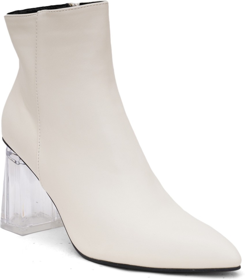 Block heel booties white new arrivals